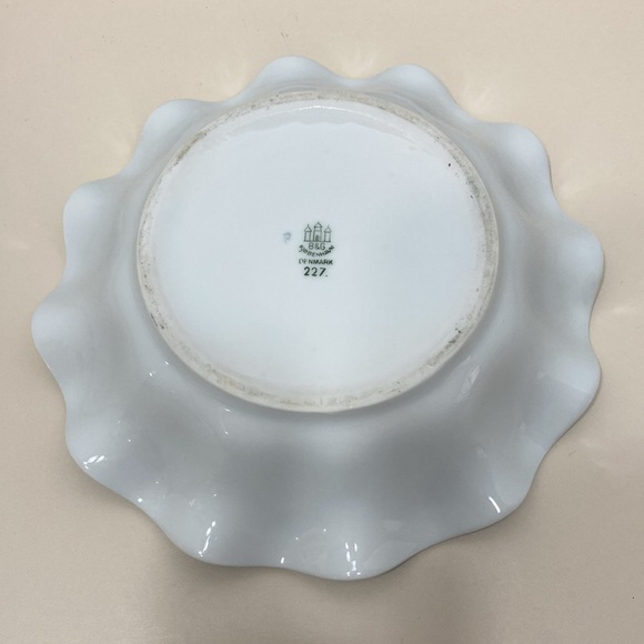 B&G Kjobenhavn Denmark Round Ruffled Scalloped Seagull Candy Serving Dish Vtg - Picture 3 of 8